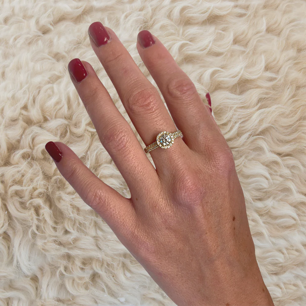 Diamond Halo Ring in 14K Yellow Gold - Image 3
