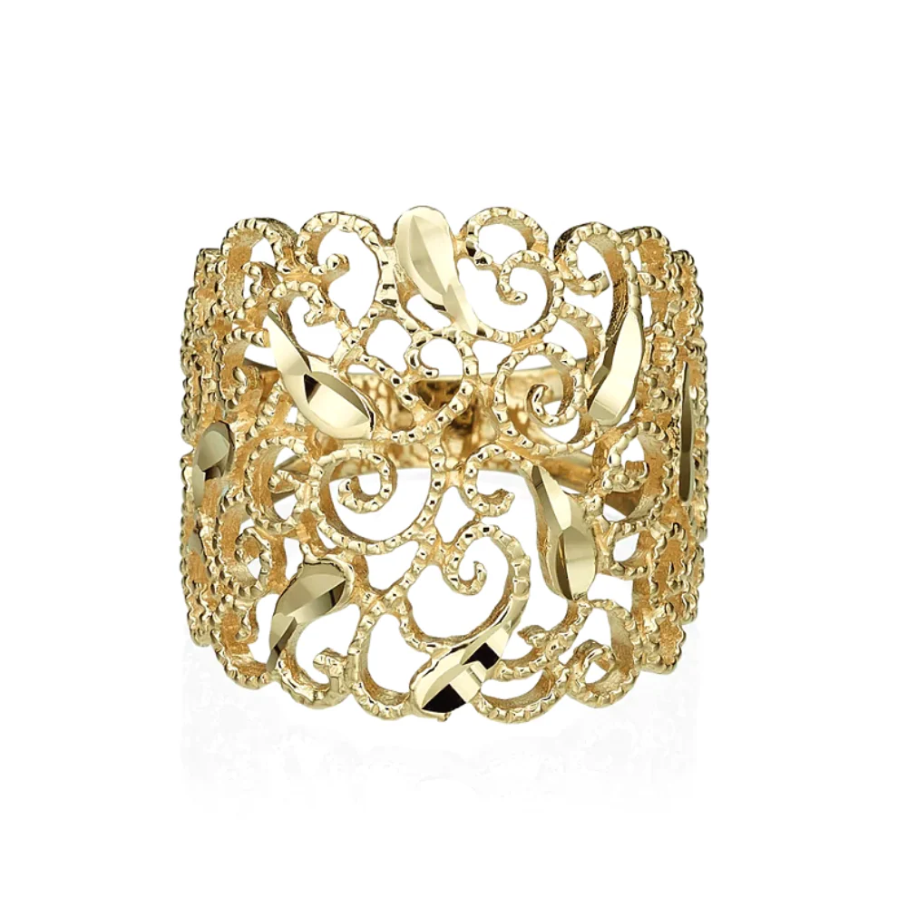 Vintage Style Filigree Ring in 14k Gold - Image 4