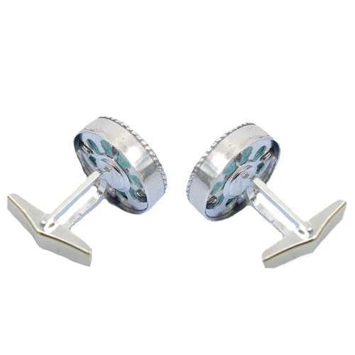 Silver Roman Glass Cufflinks - Image 3