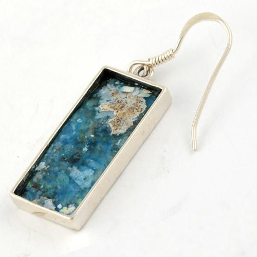 Grafted-In Roman Glass Rectangle Earrings - Image 2