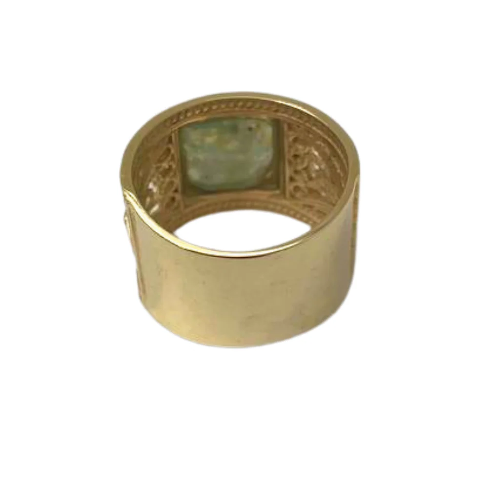 Roman Glass Ring - 14k Gold Square - Image 10