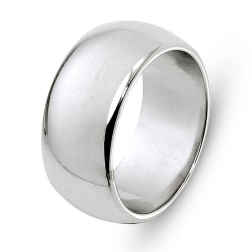 14k White Gold Wedding Ring Matte and Shiny